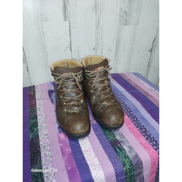Raichle Switzerland Men Size 6.5 Women 7.5 Brown Leather Hiking Boot - Picture 1 of 14